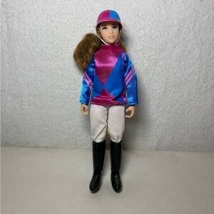 Breyer Traditional Series Lets Go Racing Female Jockey Rider Doll 1727 Pink Blue